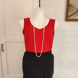 Jouica Red Sleeveless Blouse Size Large Flowing Layered Tank Top